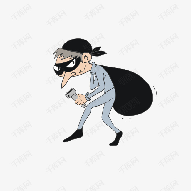 手绘盗贼防盗偷东西插画素材图片免费下载_高清psd_千