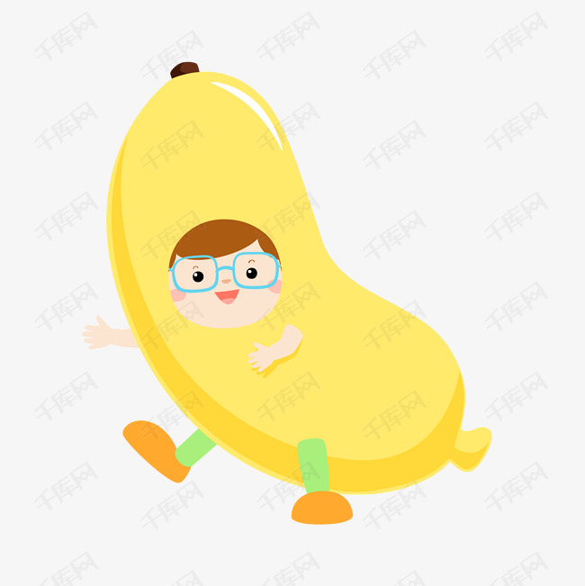 卡通装扮可爱的芒果男孩