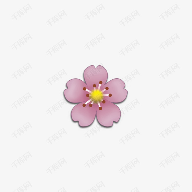 粉红色樱花的表情的素材免抠花朵樱花花瓣植物emoji表情符号