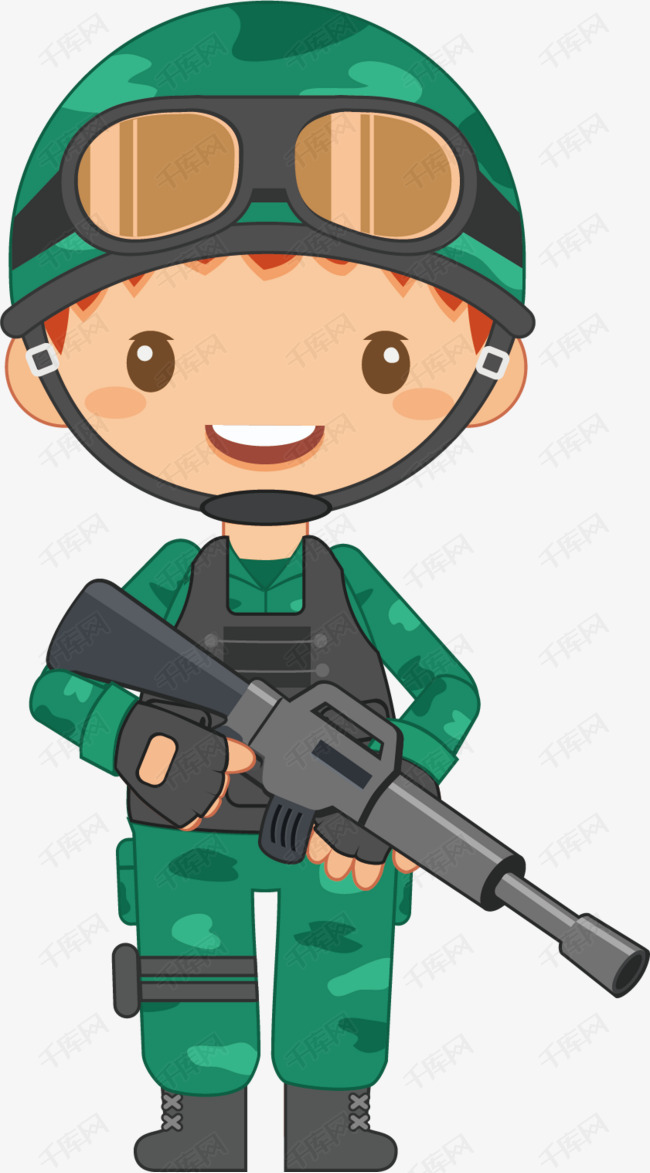 打黑除恶武警边防战士矢量图
