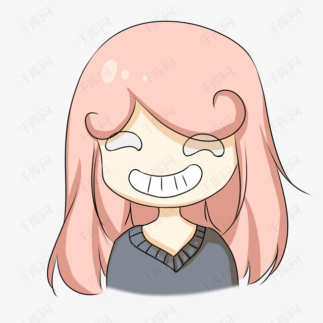 可爱女孩表情开心插画