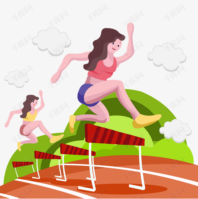 秋季运动会运动员比赛跳高png图