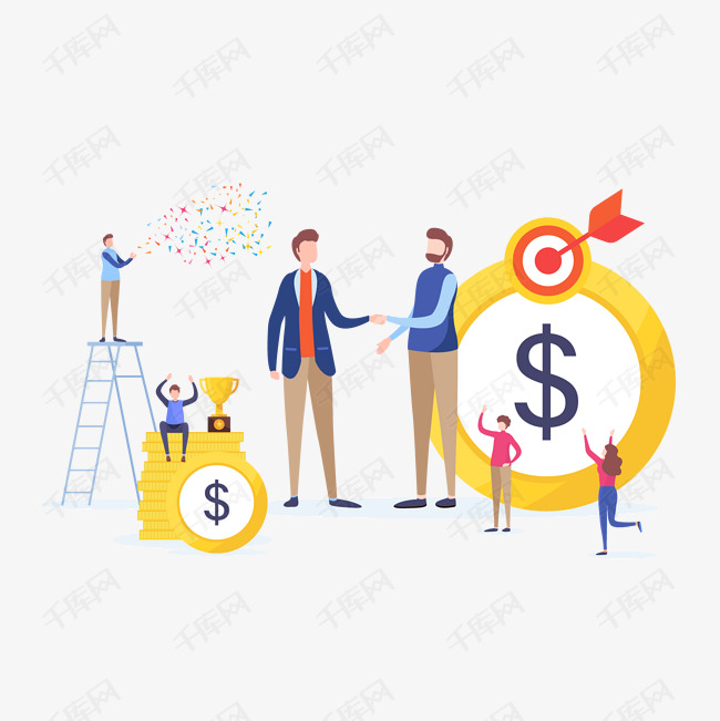 卡通商务创意金融交易