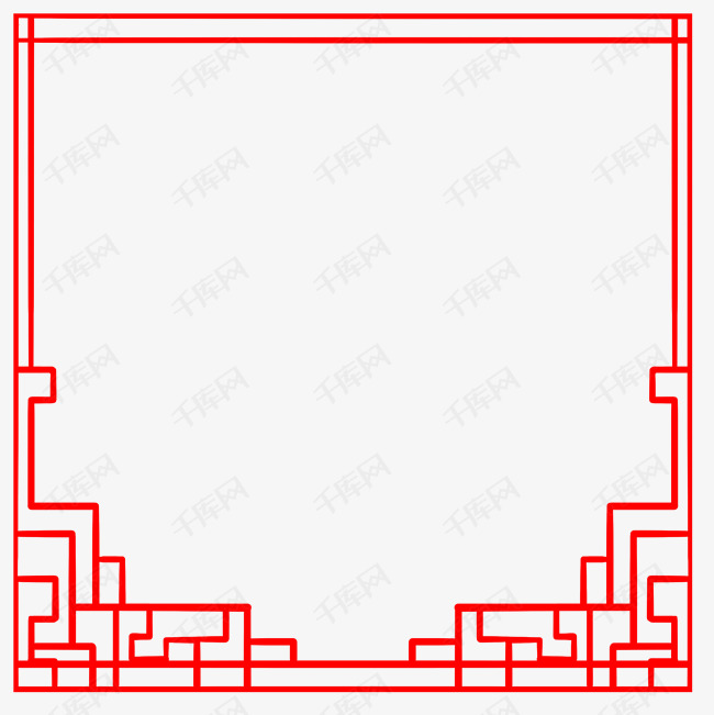 红色古风边框插画素材图片免费下载_高清psd_千库网