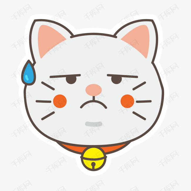 卡通无语的猫咪设计