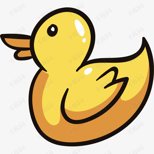 卡通鸭子矢量图下载的素材免抠小黄鸭可爱动物卡通鸭子卡通插图创意