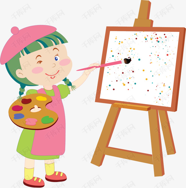 卡通画画矢量图下载的素材免抠人物插图小朋友画画卡通画画卡通插图