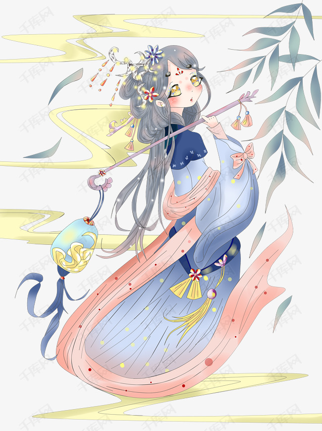 动漫手绘原创厚涂唯美古风玄幻仙侠人物插画P