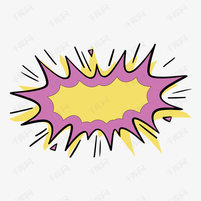 手绘漫画风波普风格装饰素材图片免费下载_高清psd_千