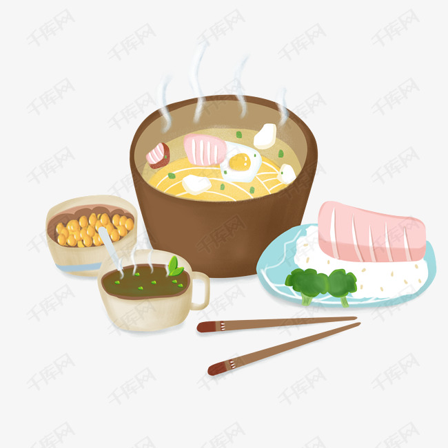 冬季系列冒热气的食物饮料热面热