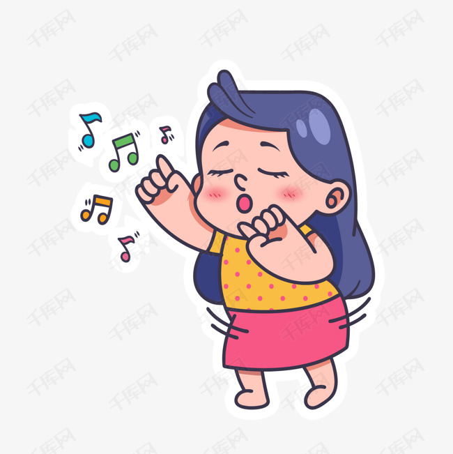 一个在唱歌跳舞的女孩