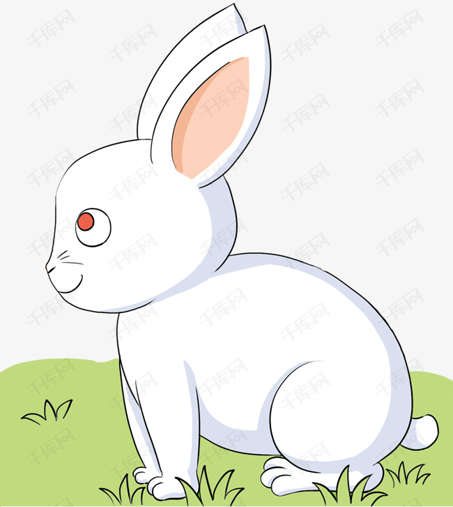 红色眼睛可爱卡通小白兔