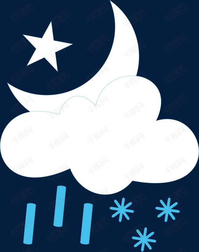 晚上雨夹雪设计图标