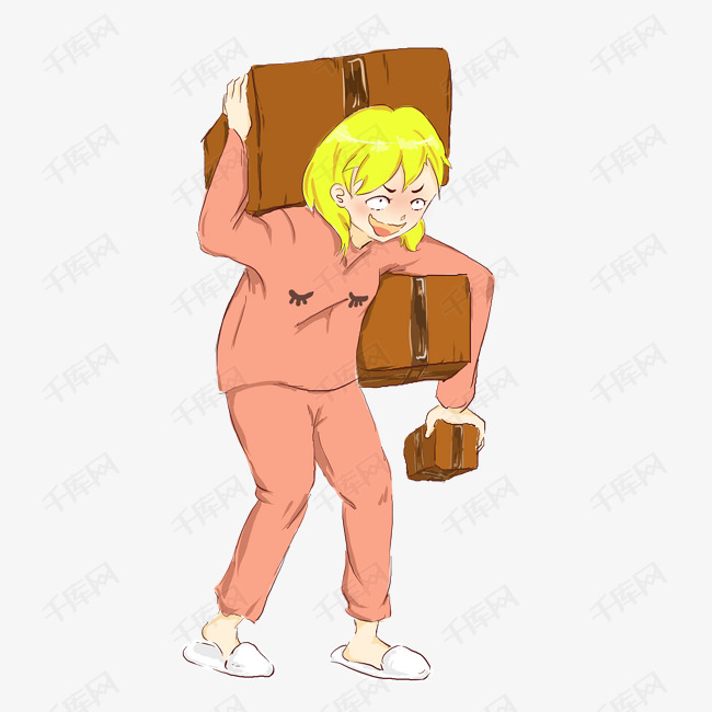 美女双十一购物搬快递