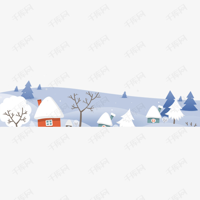 冬天创意卡通手绘雪景素材图片免费下载_高清psd_千库