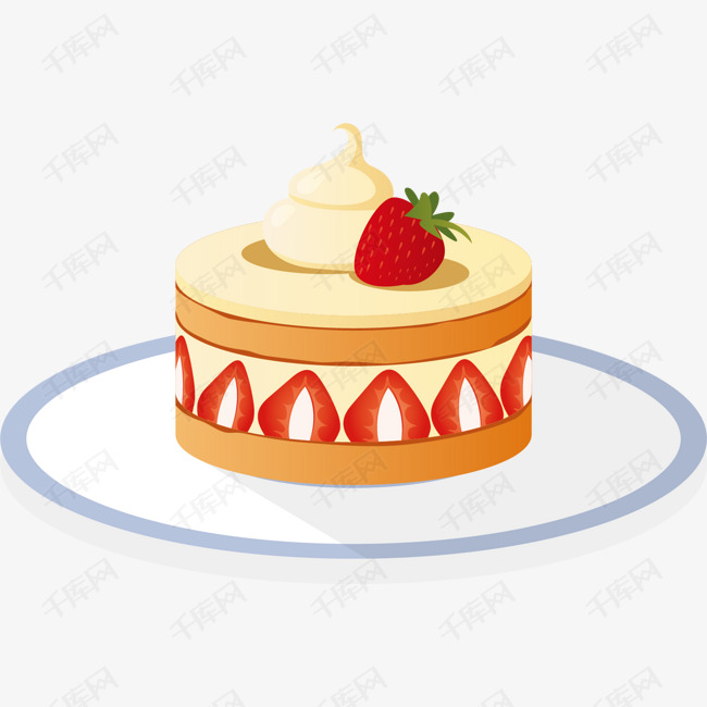 卡通蛋糕矢量图下载的素材免抠小蛋糕美味糕点卡通蛋糕卡通插图创意