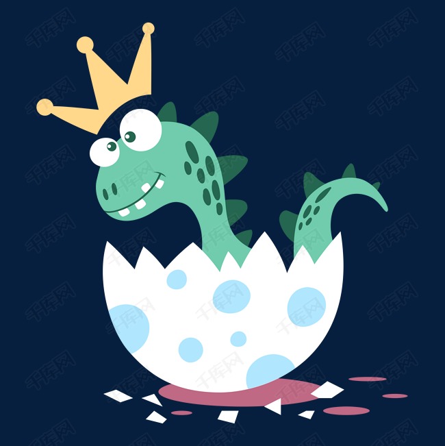 卡哇伊卡通可爱出壳的恐龙蛋鳄鱼蛋