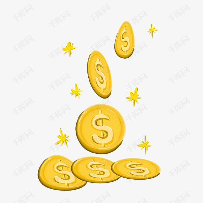 商务金币卡通金币金钱钱币手绘涂鸦