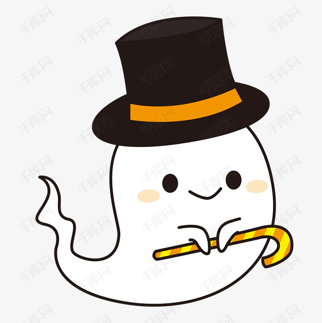 万圣节卡通可爱q版幽灵魔法师