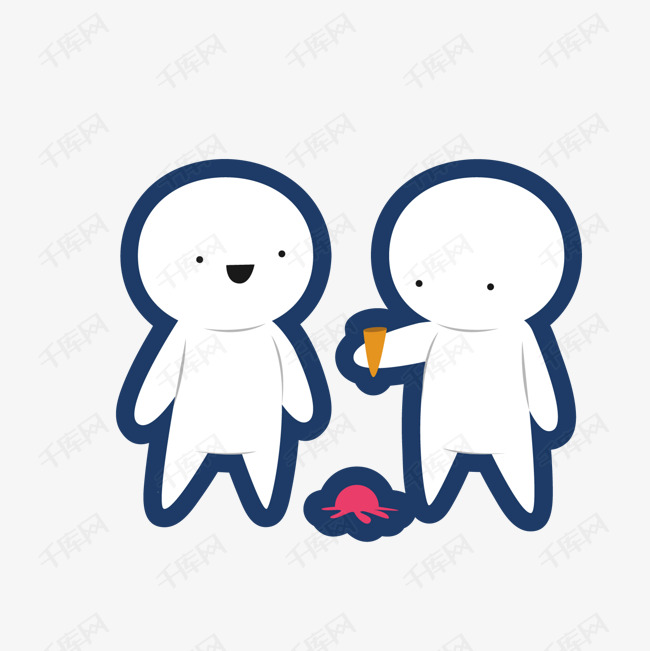 可爱卡通小人矢量图