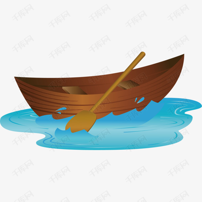 卡通小船矢量图下载的素材免抠木船船只卡通小船卡通插图创意卡通