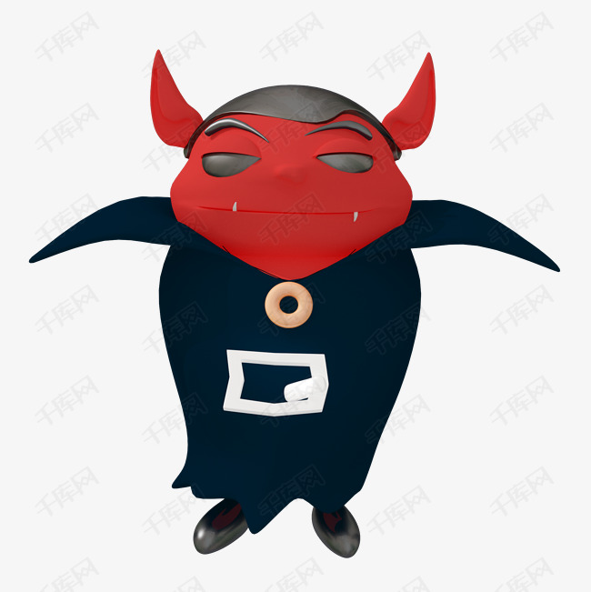 万圣节c4d卡通红色小恶魔