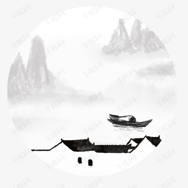 手绘古风江南水乡