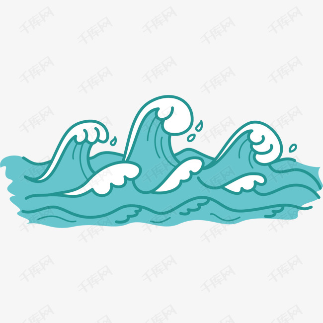 卡通海浪矢量图下载
