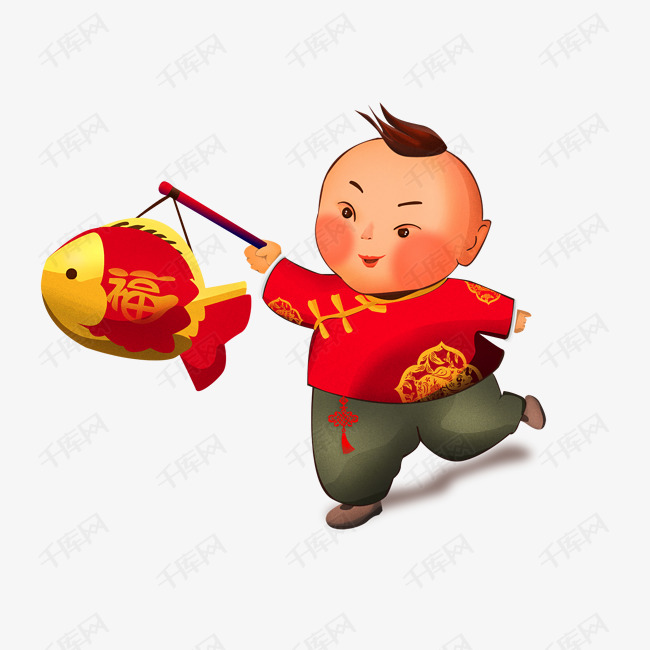 新年福娃卡通免抠图素材图片免费下载_高清png_千库网