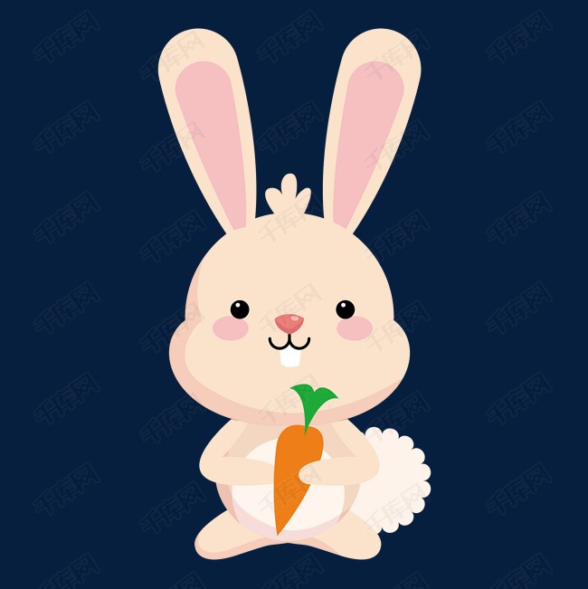 插画卡通可爱q版动物兔子