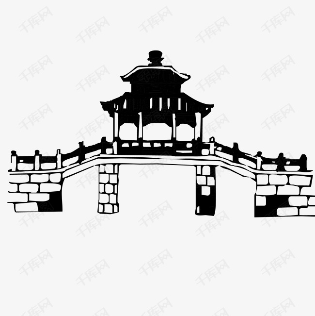 清代建筑古亭矢量免抠图的素材免抠清代建筑古亭矢量免抠图黑色线描画