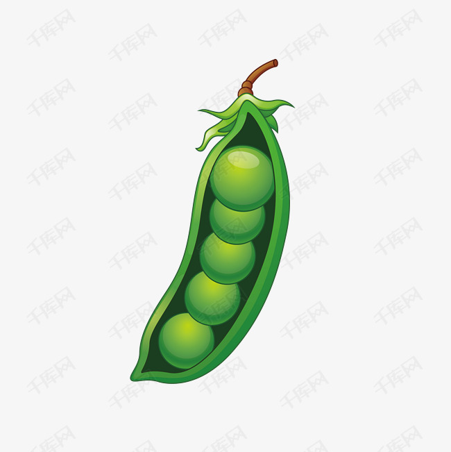 卡通豌豆矢量图下载的素材免抠四季豆秋季卡通豌豆卡通插图创意卡通
