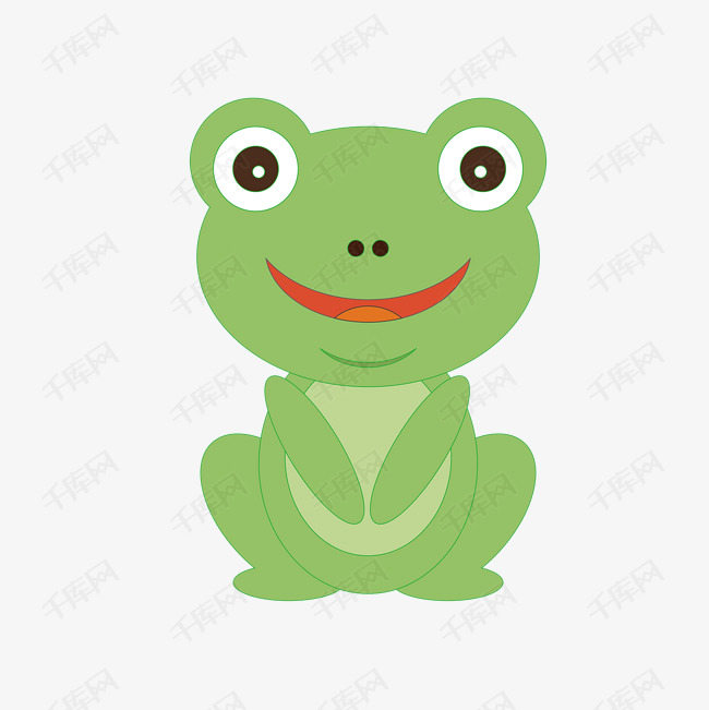 绿色可爱小青蛙笑哈哈