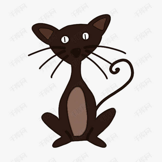 万圣节手绘卡通黑色怪物猫咪
