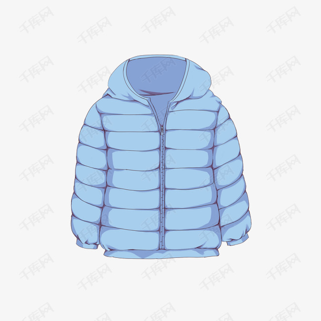 卡通手绘冬季羽绒服插画