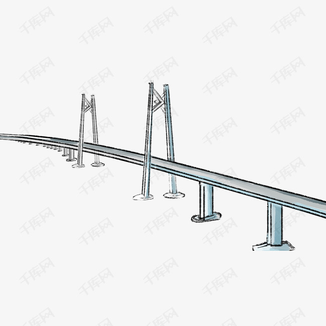 创意手绘卡通港珠澳大桥