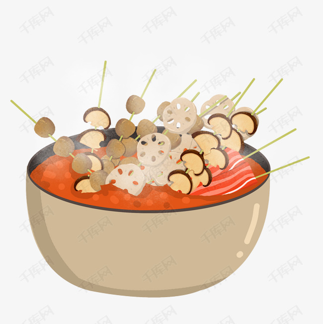 食物卡通手绘插画