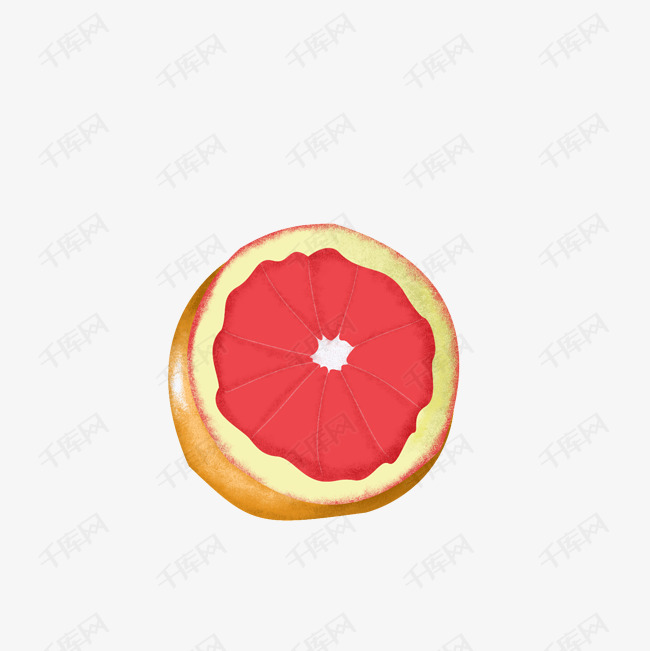 红色切开的柚子新鲜水果绿色食品