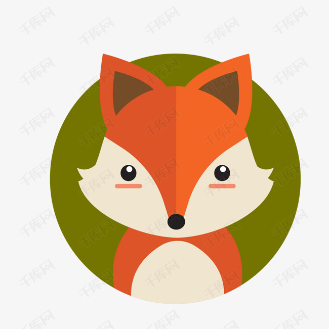 红绿白色卡通狐狸动物头像素材图片免费下载_高清psd