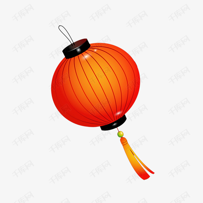 红黄黑色卡通新年灯笼素材图片免费下载_高清png_千库