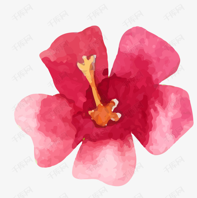 花蕊手绘清新头像的素材免抠红花背景手绘清新头像清新图像美女头像