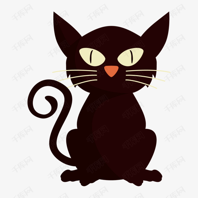 一只呆呆坐着的黑猫