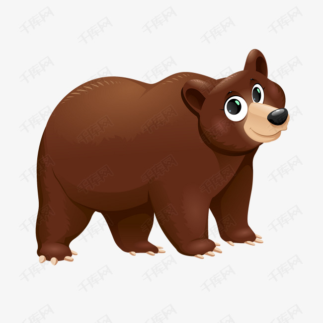 卡通熊矢量图下载的素材免抠棕熊大熊动物插图卡通熊卡通插图