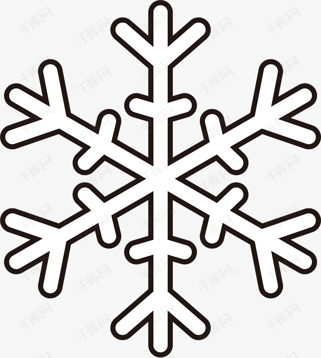 圣诞线性雪花设计素材