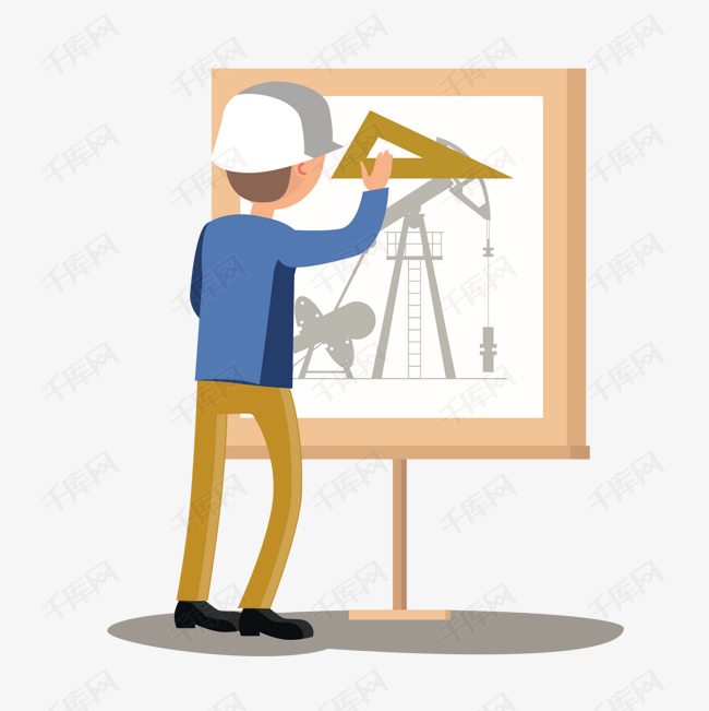 卡通建筑设计师矢量图