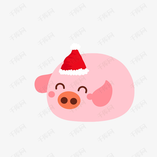 新年矢量圣诞节卡通可爱pig