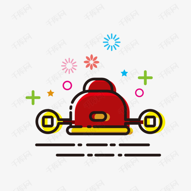 mbe新年迎新春财神帽子插画