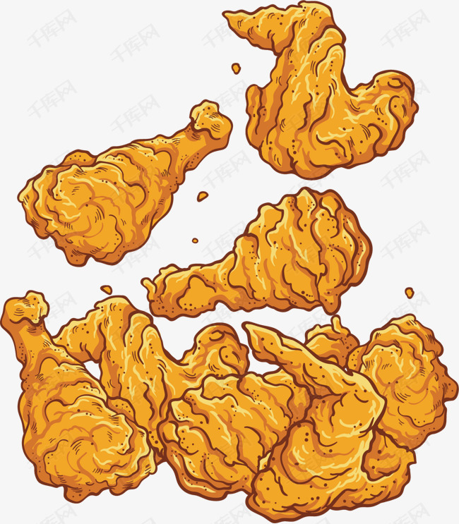 卡通炸鸡腿矢量图下载