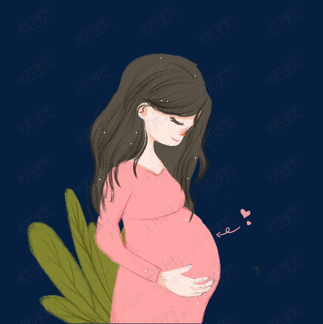 感恩卡通手绘怀孕女士