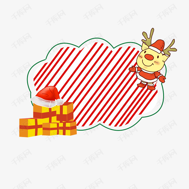 圣诞节手绘边框素材圣诞礼物